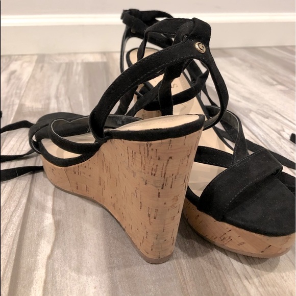 NWOT Guess black ankle tie wedges. - Picture 6 of 9